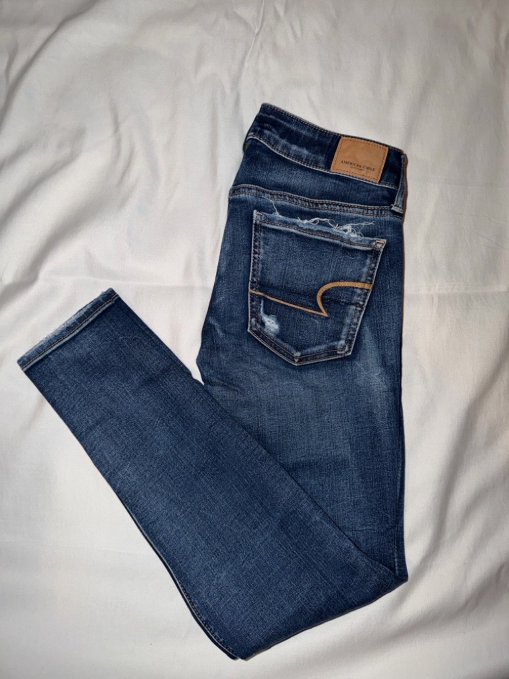 American Eagle Blue‎ Distressed Skinny Jeans